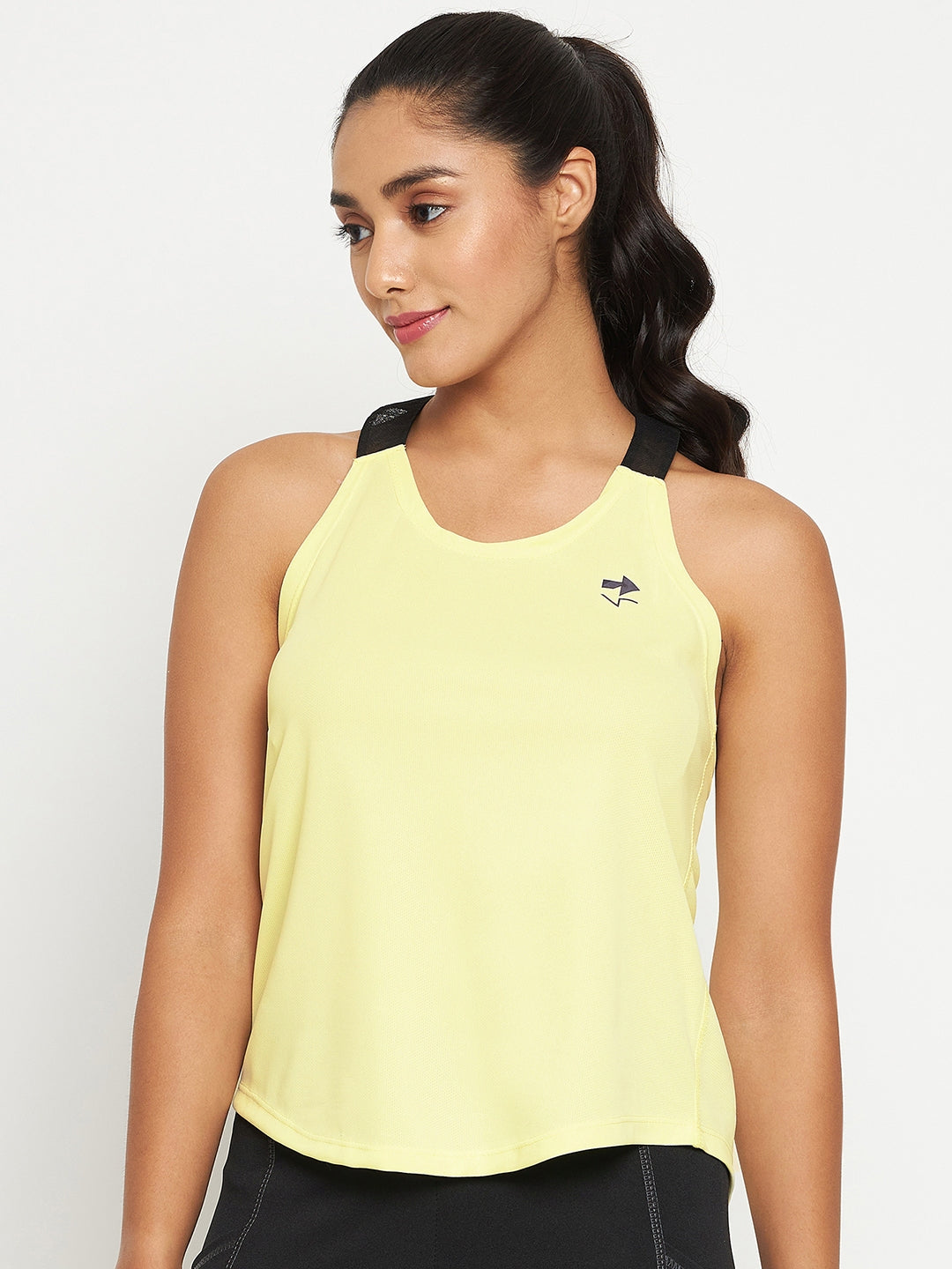 Women’s Halter Neck Sleeveless Top – Butter yellow, Open Back Design