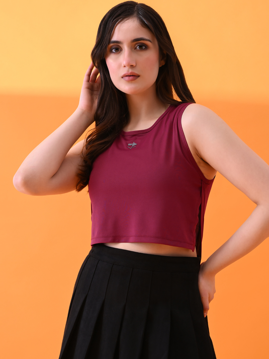 Aubergine Crop Top